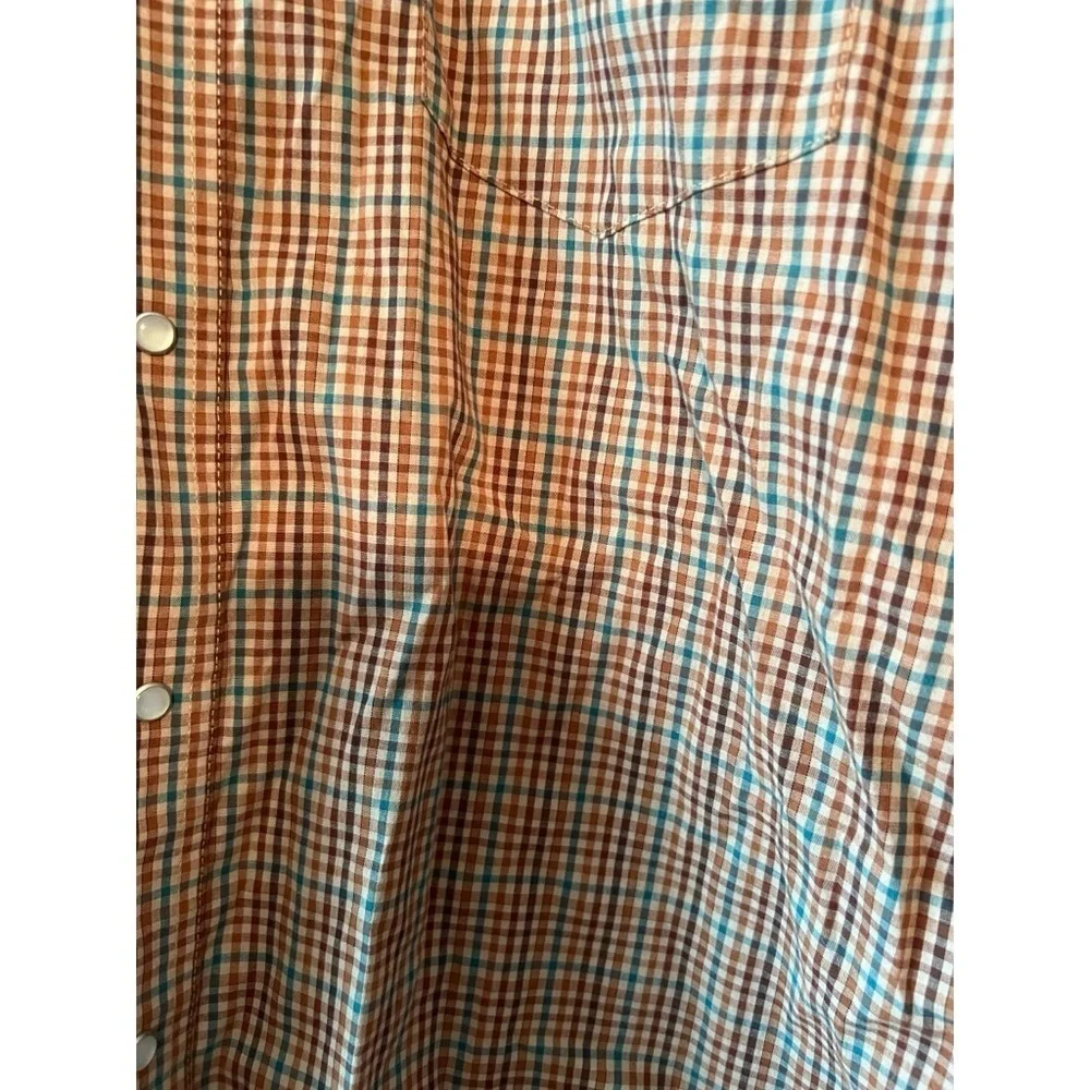 Wrangler Men's XXL Maroon Khaki Long sleeve Pearl Button Snap Western Shirt #750